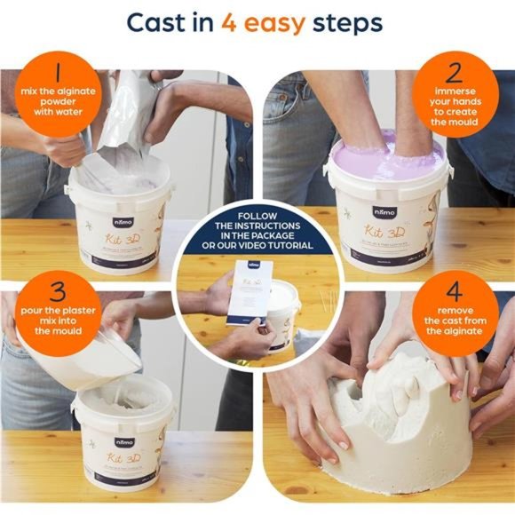 Hand Casting Kit Couples - Plaster Hand Mold Casting Kit - Picture 5 of 6